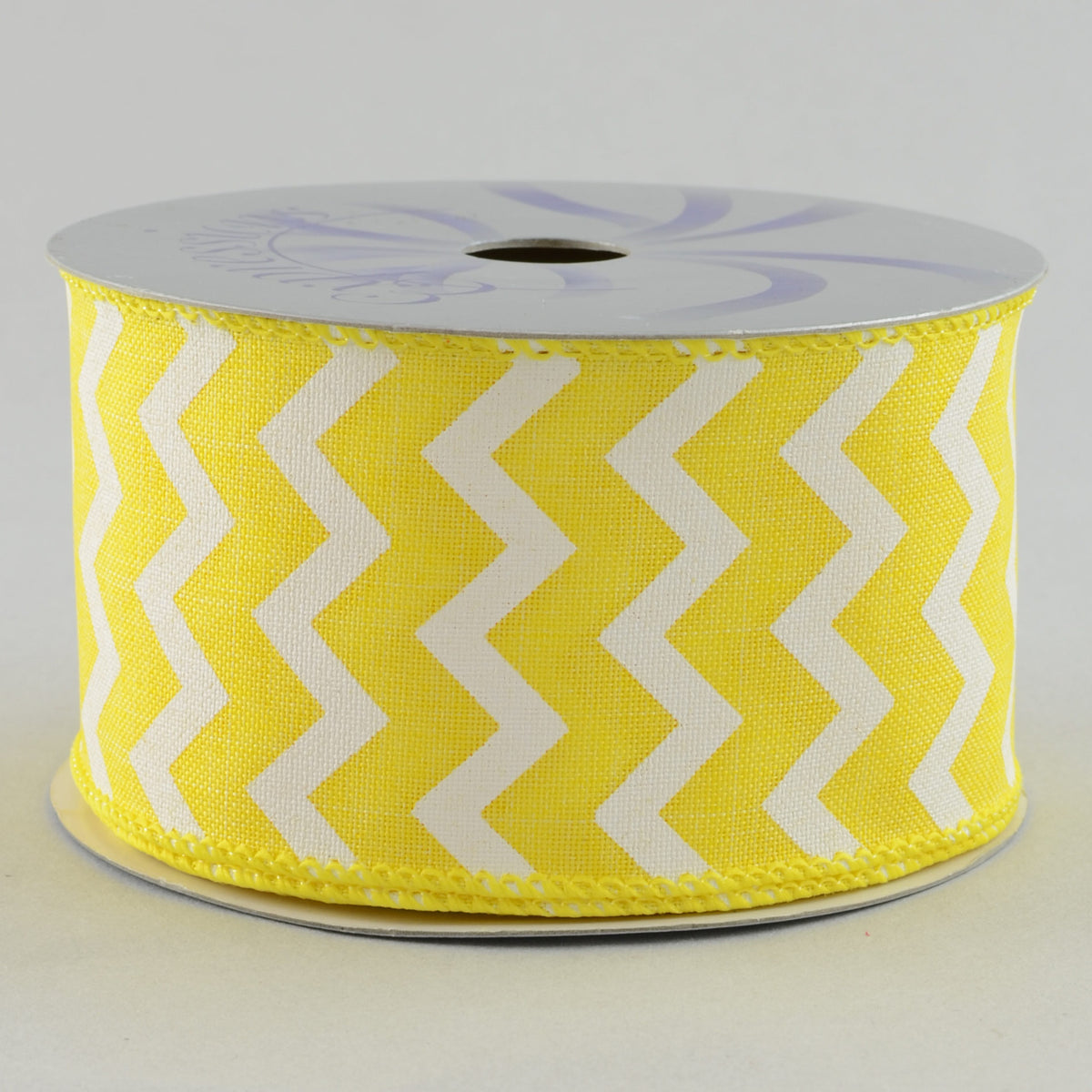 2.5" Canvas Chevron Ribbon: Yellow & White (10 Yards)