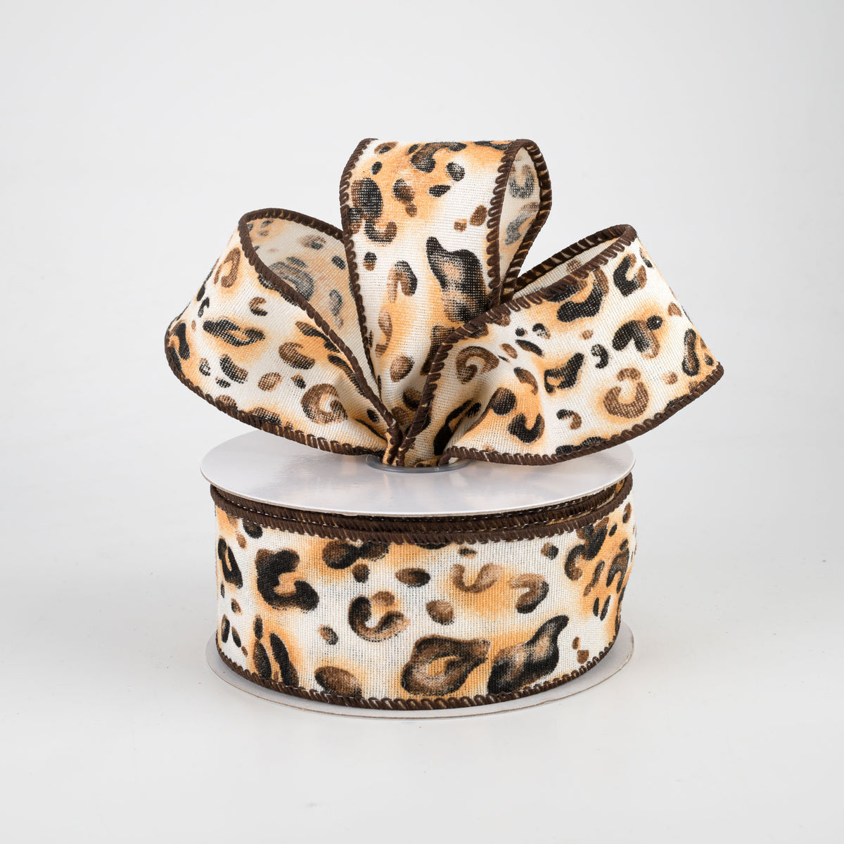 1.5" Canvas Leopard Print Ribbon (10 Yards) Lifestyle Photo