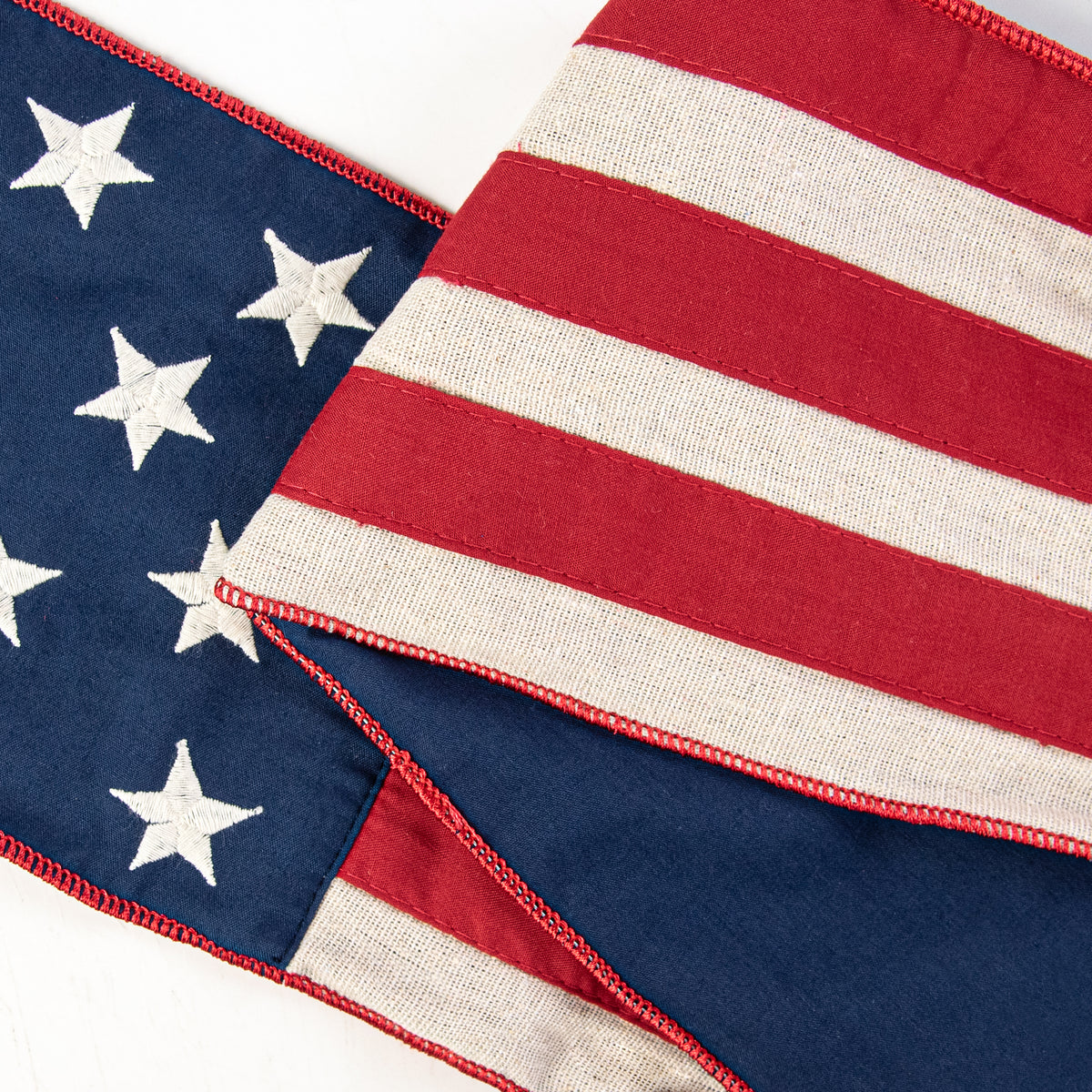 [D Stevens] 6" Canvas Stars and Stripes Ribbon Wreath Sash detail photo 3