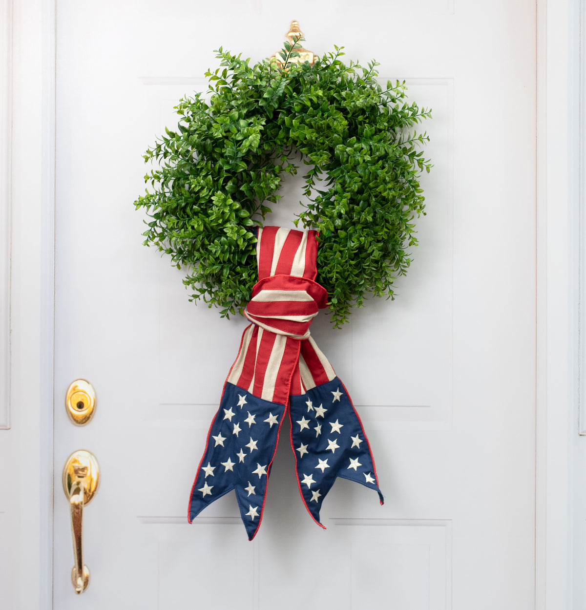 [D Stevens] 6" Canvas Stars and Stripes Ribbon Wreath Sash detail photo 4