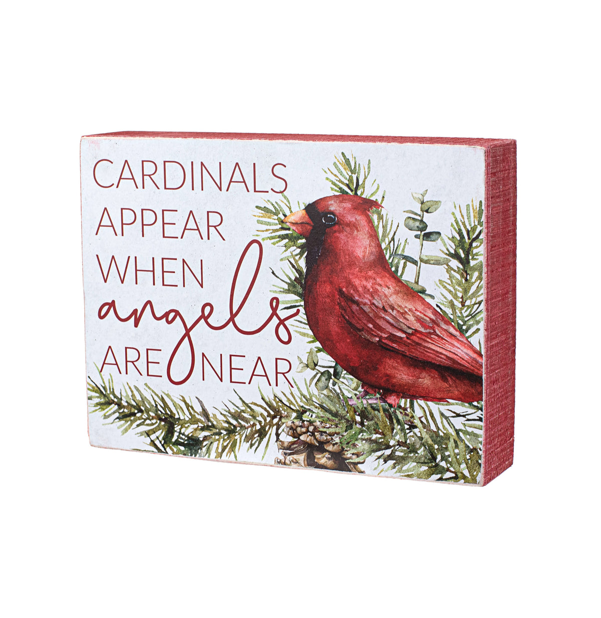 8" Cardinal Angels Box Sign Item Number: 113618