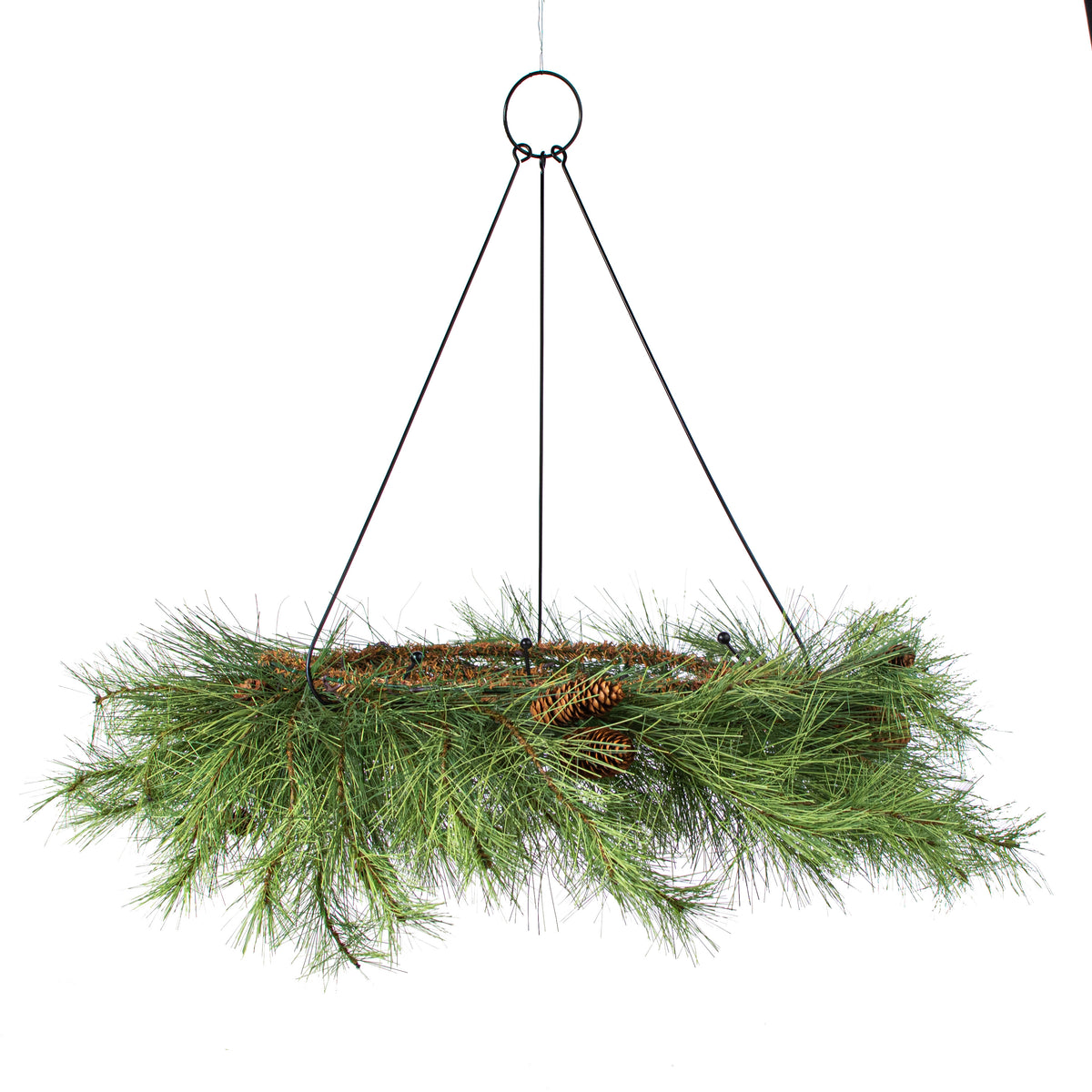 21" Chandelier Wreath Hanger: Black detail photo 3