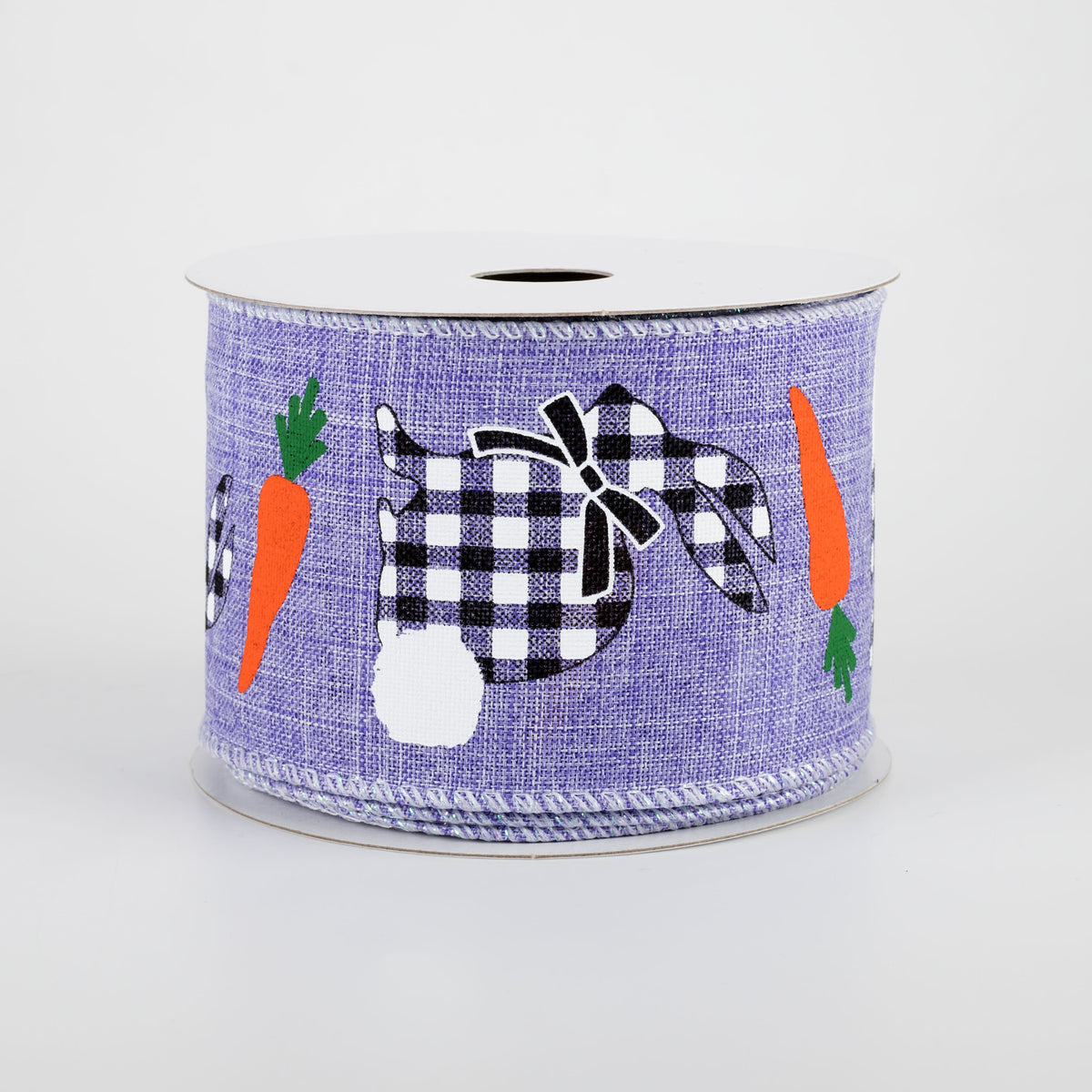 2.5" Check Bunnies With Carrots Ribbon: Lavender (10 Yards) Item Number: 31004-40-30