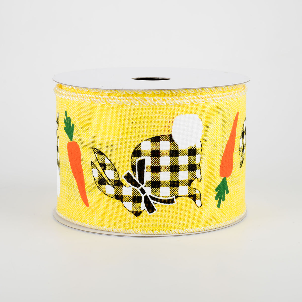 2.5" Check Bunnies With Carrots Ribbon: Yellow (10 Yards) Item Number: 31004-40-02