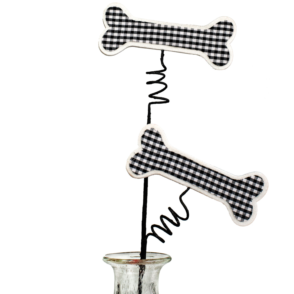 23" Check Dog Bone Spray: Black Item Number: 29443BKWT