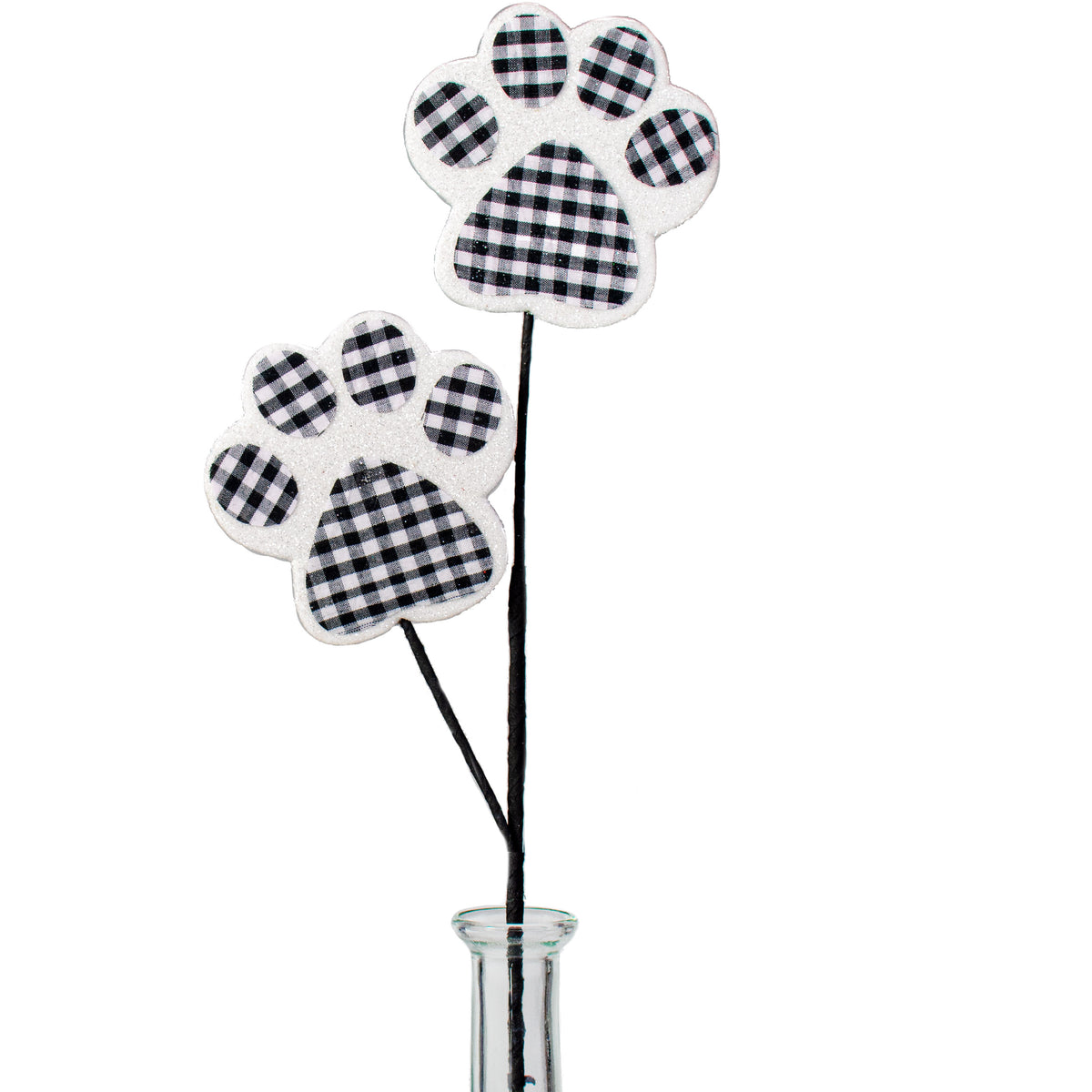18" Check Dog Paw Spray: Black Item Number: 29442BKWT