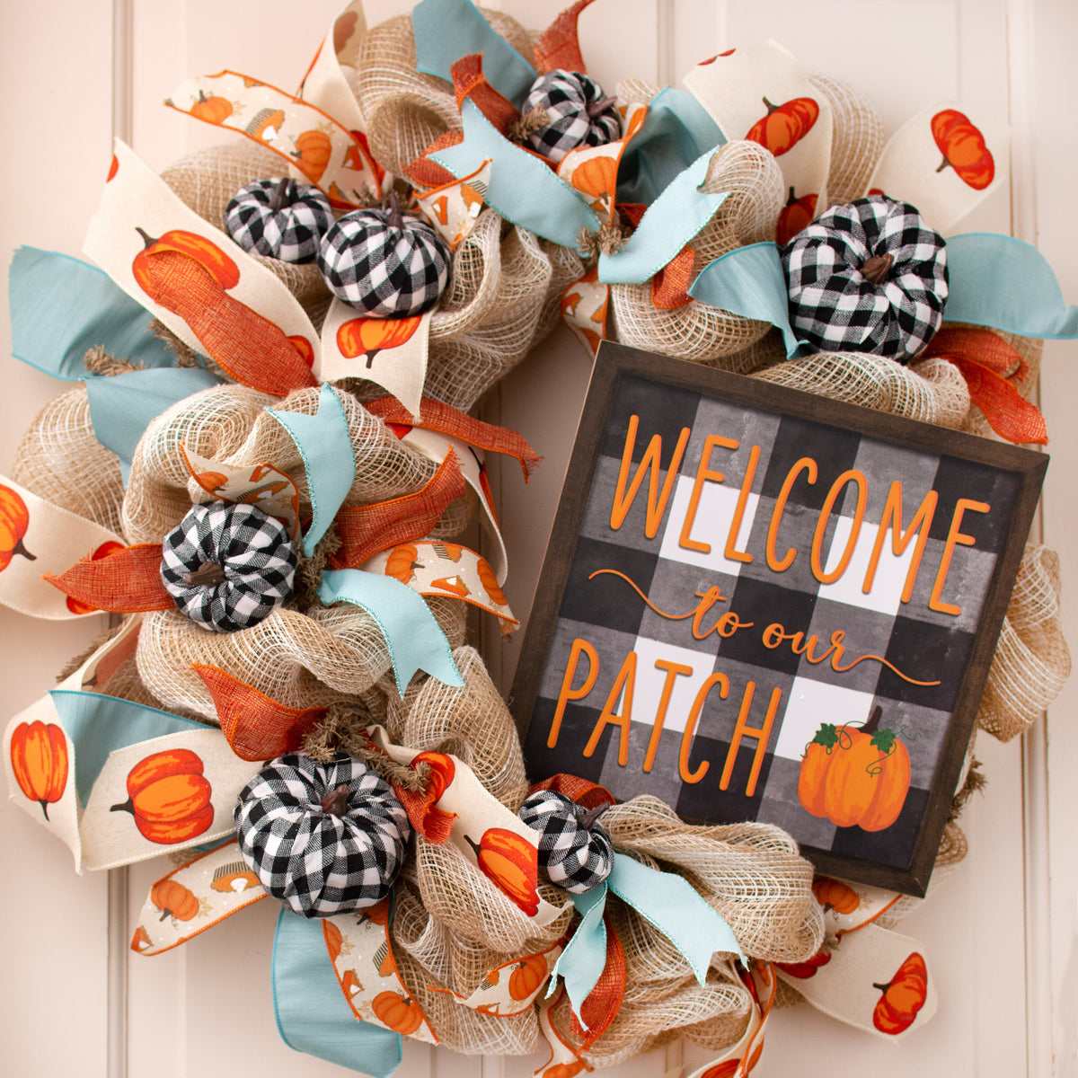 Check Fabric Pumpkins (Bag of 12) detail photo 4