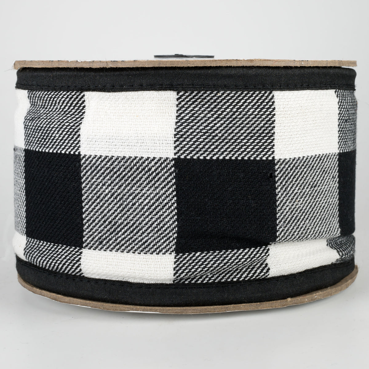 4" Check Fabric Ribbon: Black & White (10 Yards)