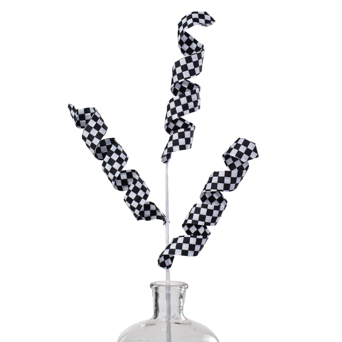 24" Checker Curly Spray: Black & White Item Number: 63006BKWT