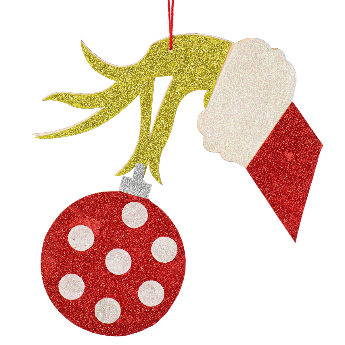 12" Christmas Green Monster Hand & Ball Ornament Item Number: 85503RWG