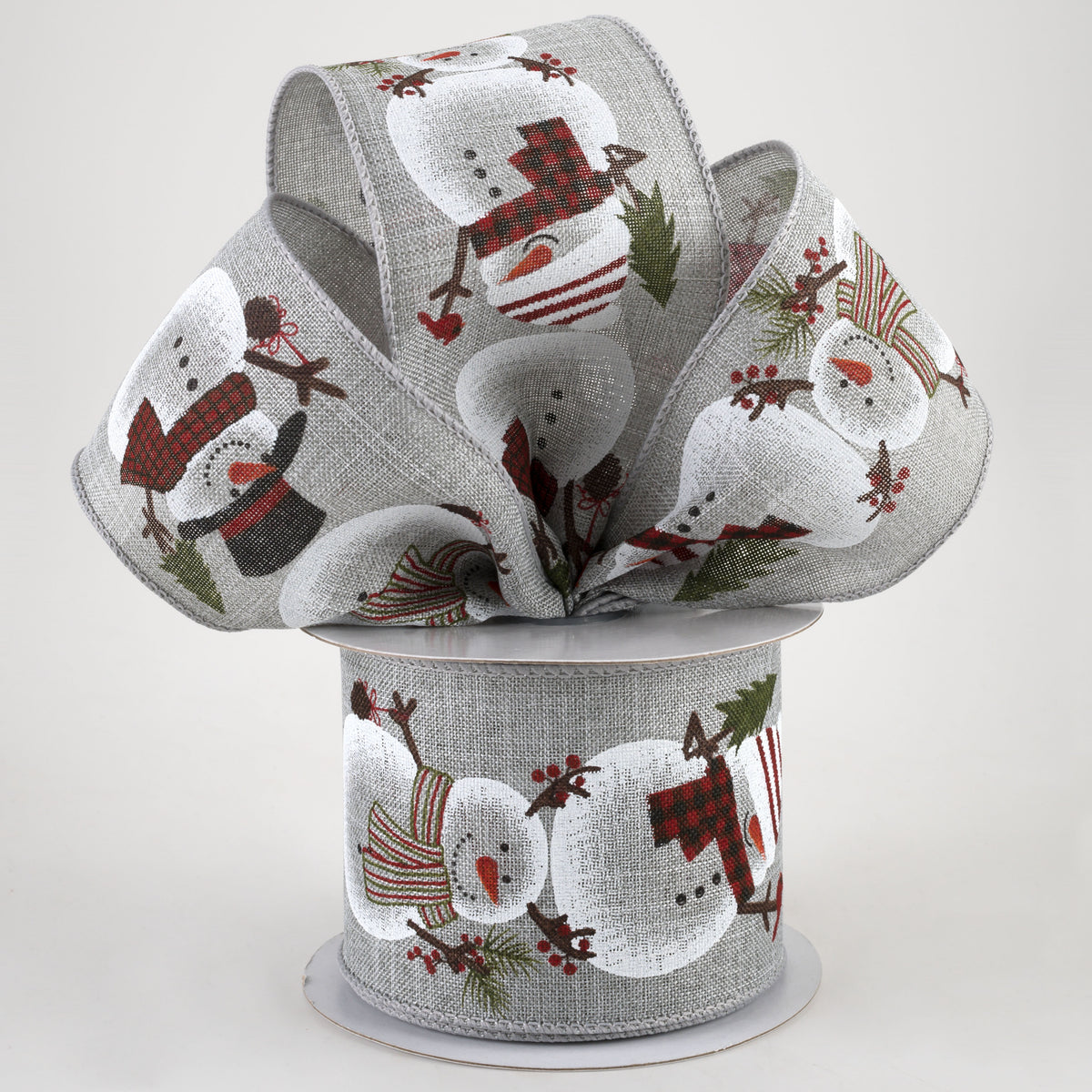 2.5" Chubby Snowman Ribbon: Light Grey (10 Yards) Lifestyle Photo