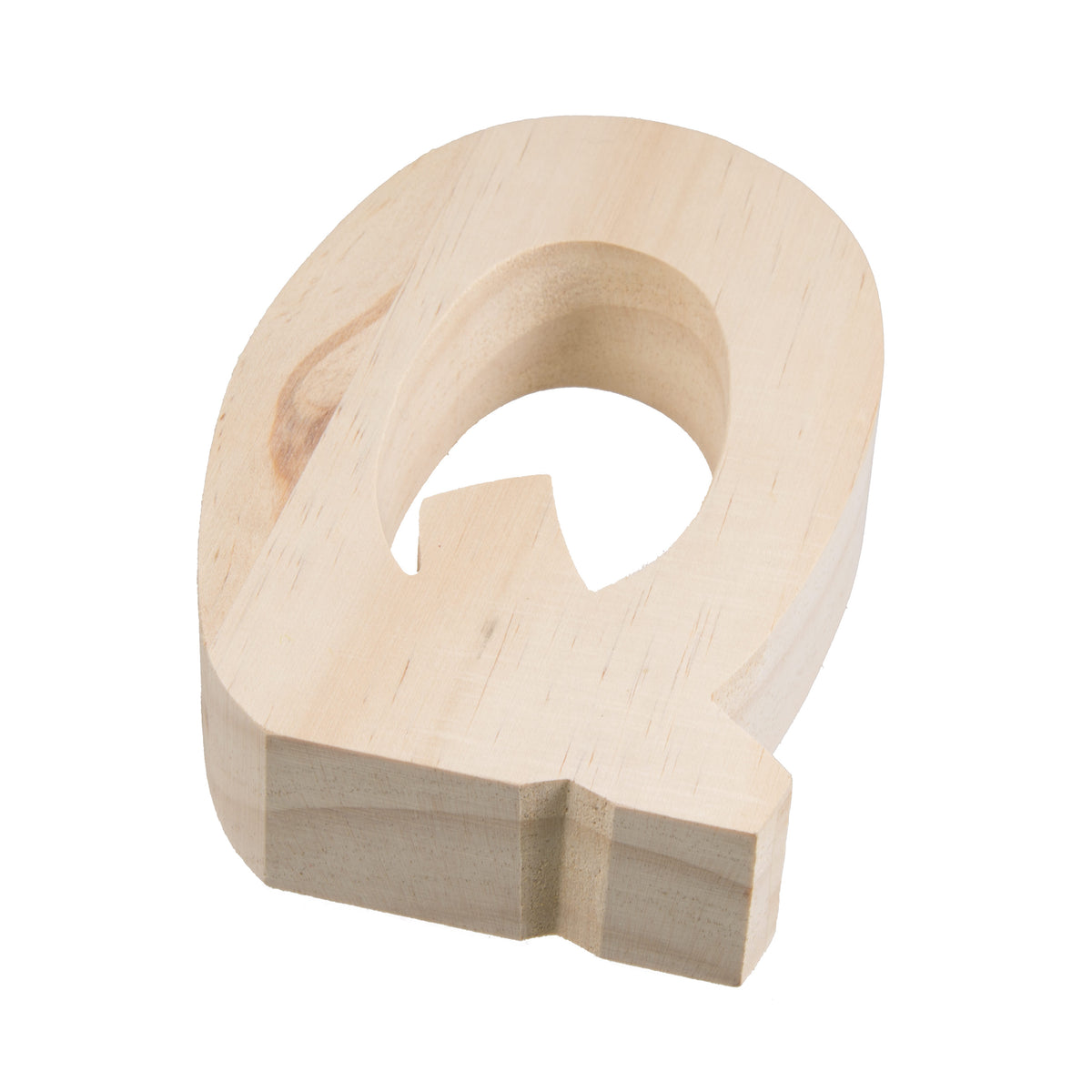 7.75" Chunky Wooden Letter: Q Lifestyle Photo