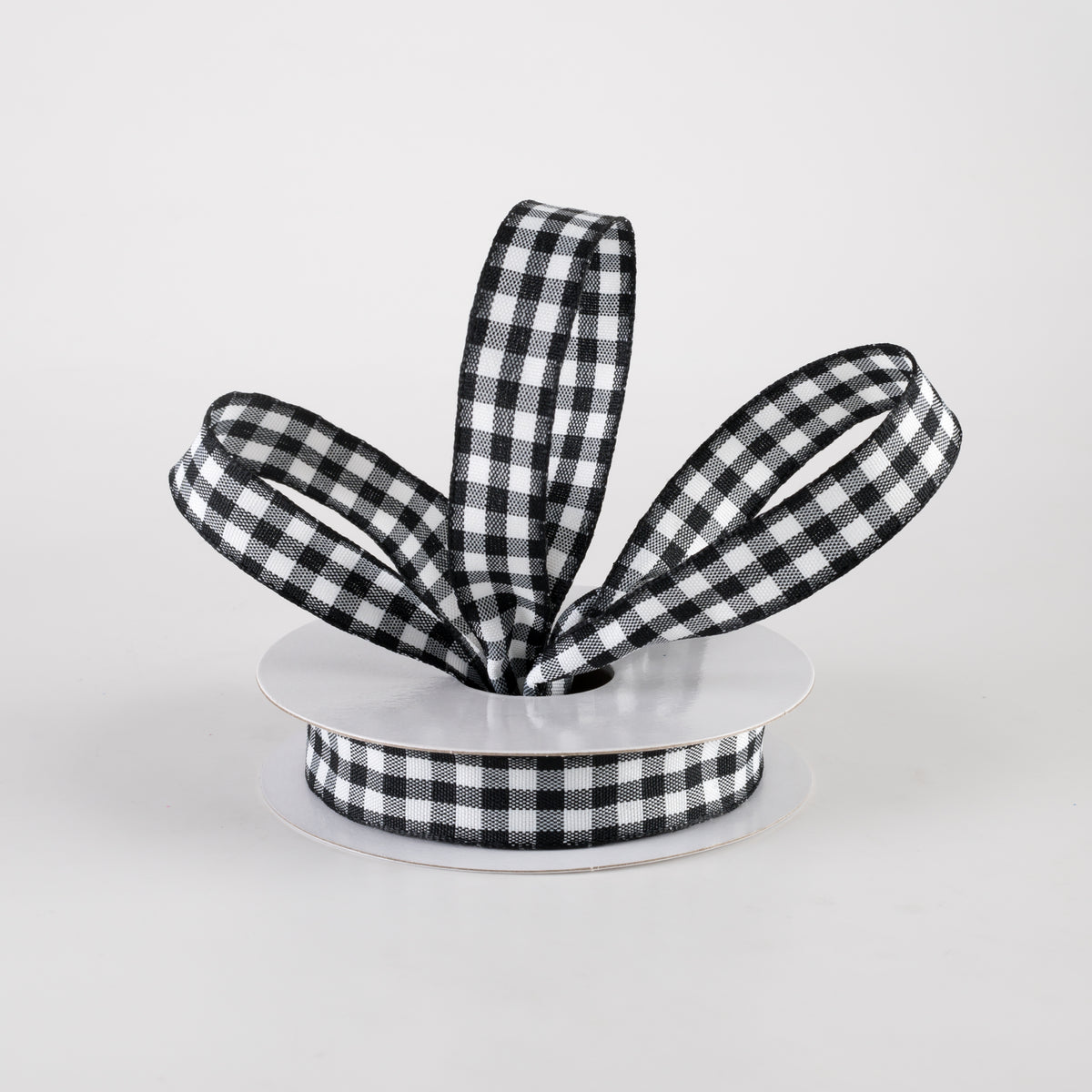 5/8" Classic Check Ribbon: Black & White (10 Yards) Lifestyle Photo