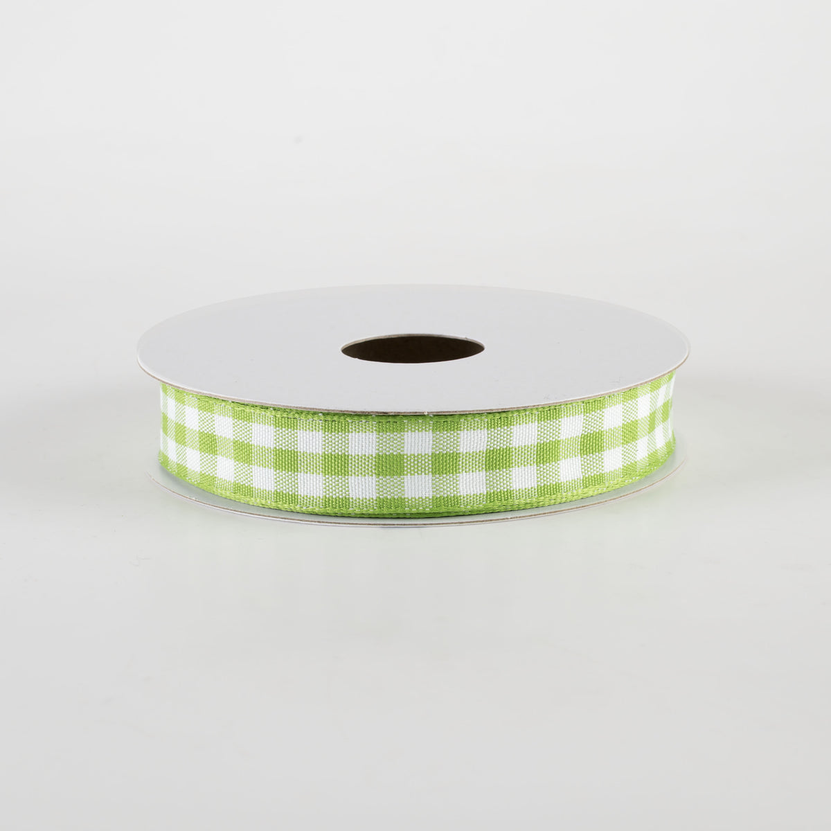 5/8" Classic Check Ribbon: Lime Green & White (10 Yards) Item Number: 47101-03-09