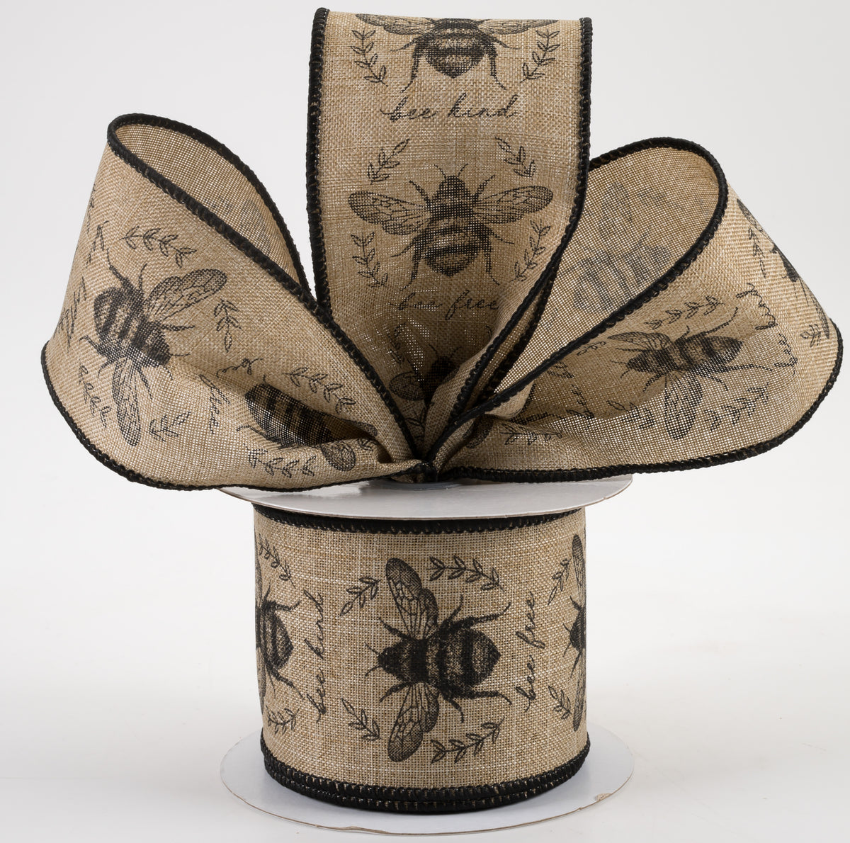 2.5" Classic Honey Bees Ribbon: Beige (10 Yards) Lifestyle Photo