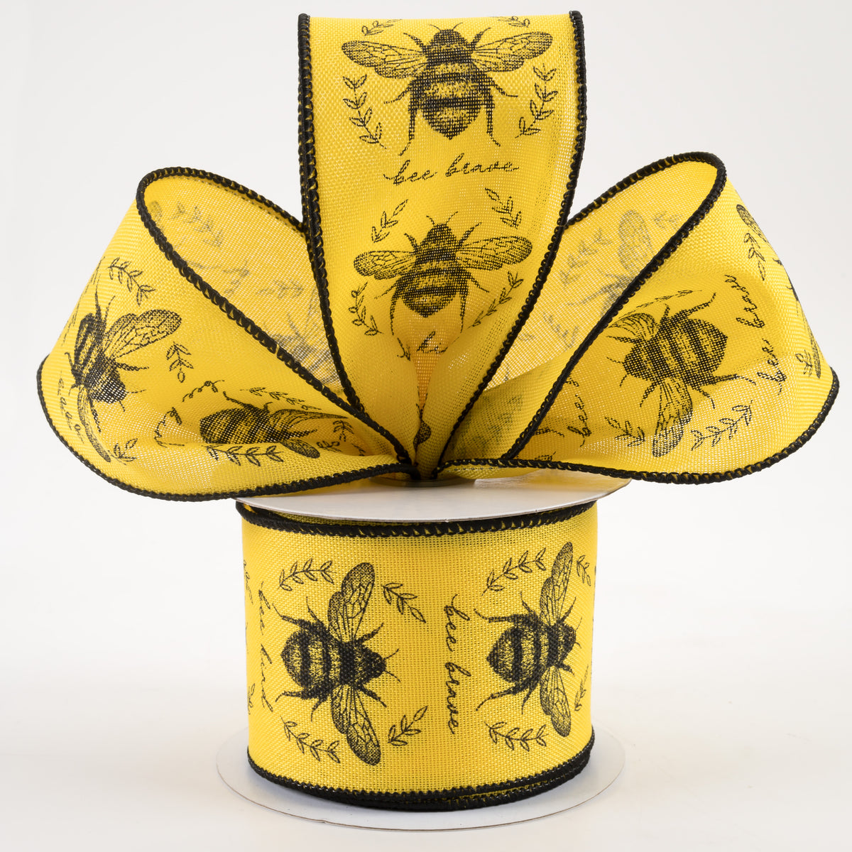 2.5" Classic Honey Bees Ribbon: Sun Yellow (10 Yards) Lifestyle Photo