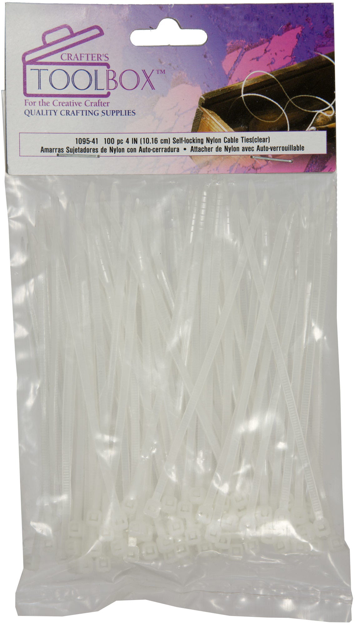 4" Clear Zip Ties (100 pcs) detail photo 3
