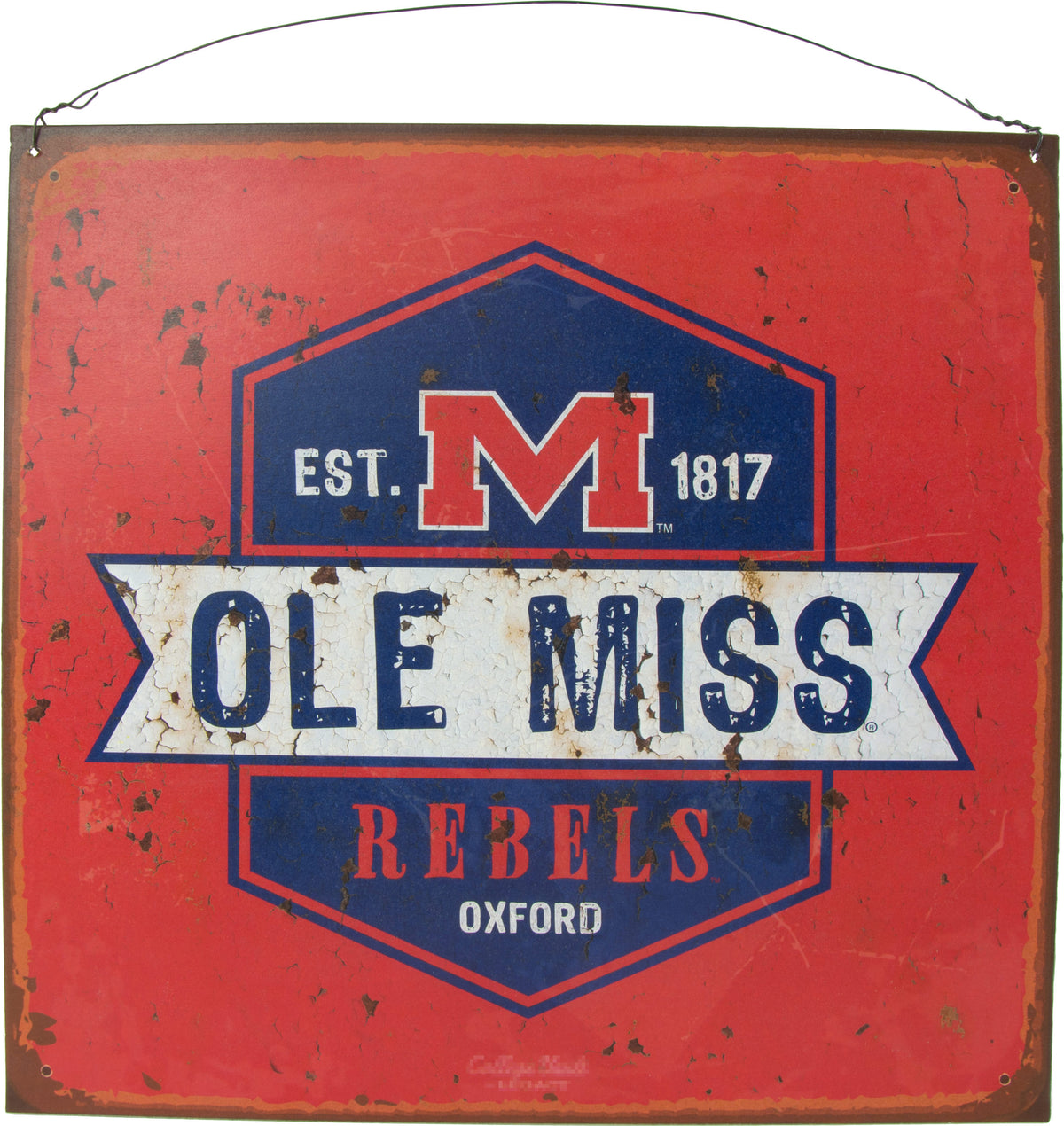 12x12 Collegiate Tin Sign: Ole Miss Oil Can Design Item Number: 393807