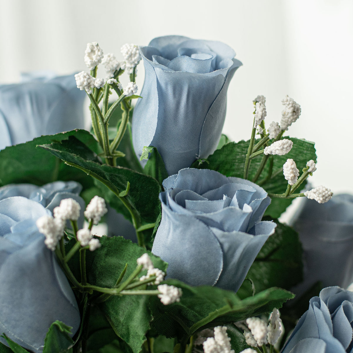 18" Colorfast Lillian Rose Bud Bush: Dusty Blue (14) Lifestyle Photo
