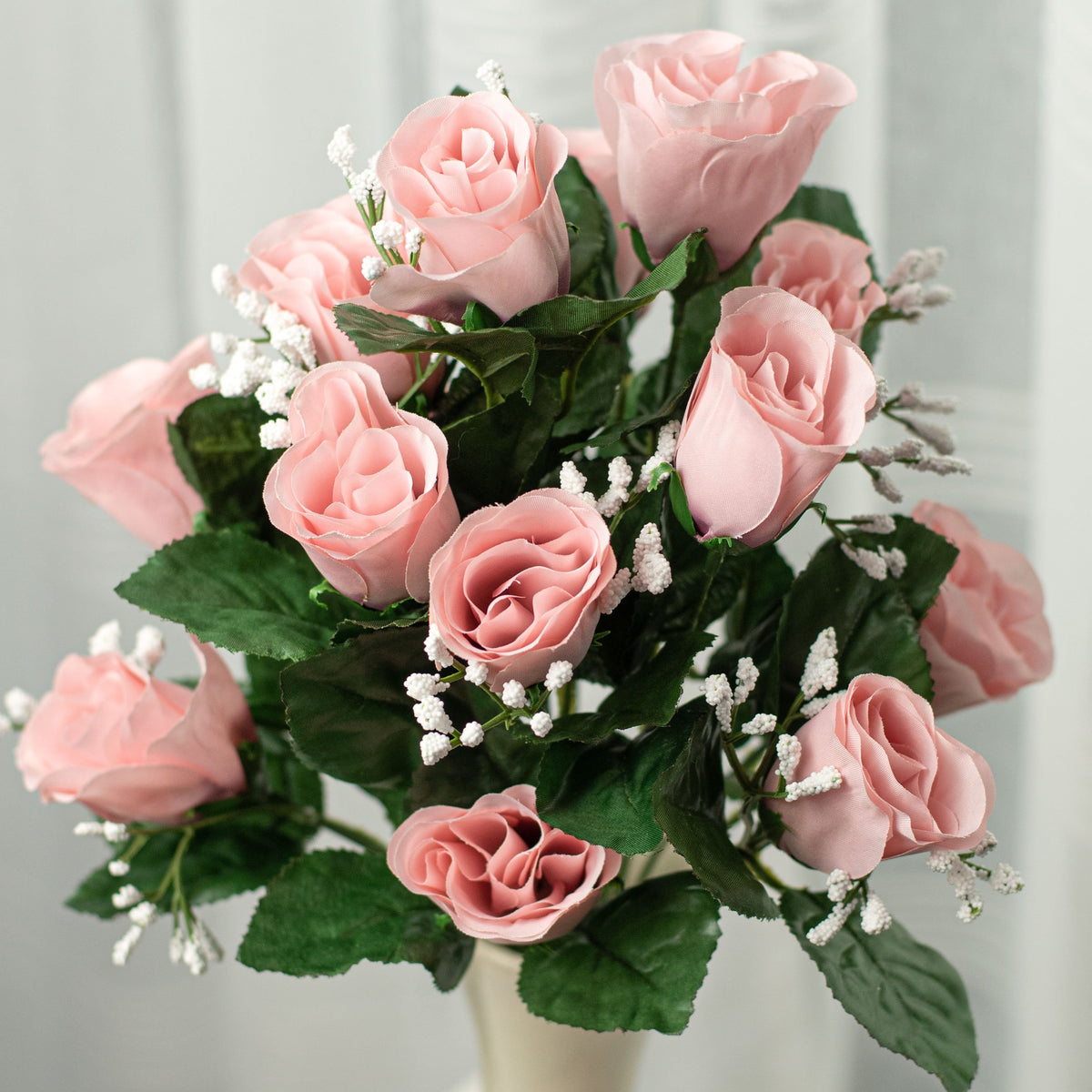 18" Colorfast Lillian Rose Bud Bush: Dusty Pink (14) Item Number: 30308DTPK