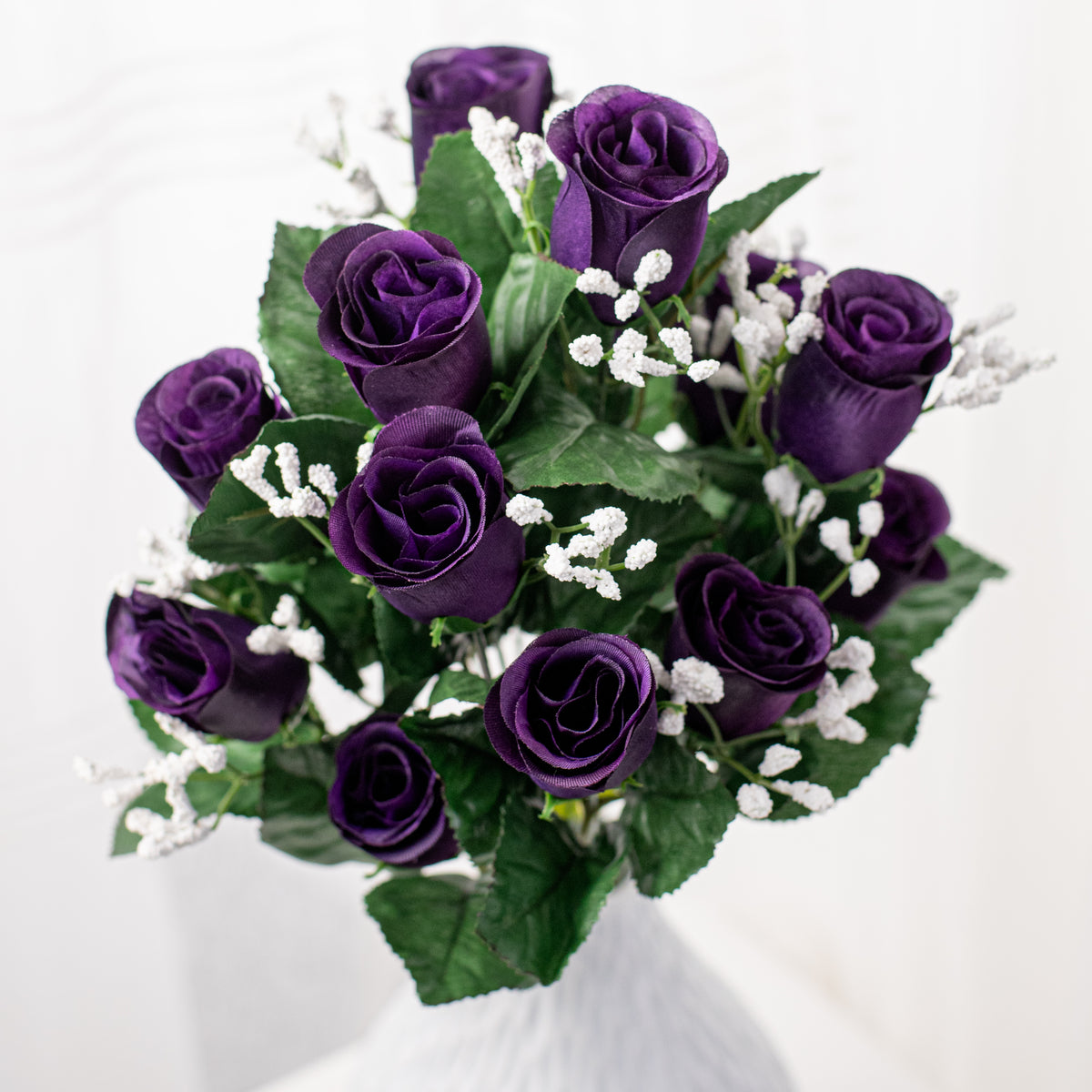 16" Colorfast Lillian Rose Bud Bush: Grape Purple (14) Item Number: 30308GRAPE