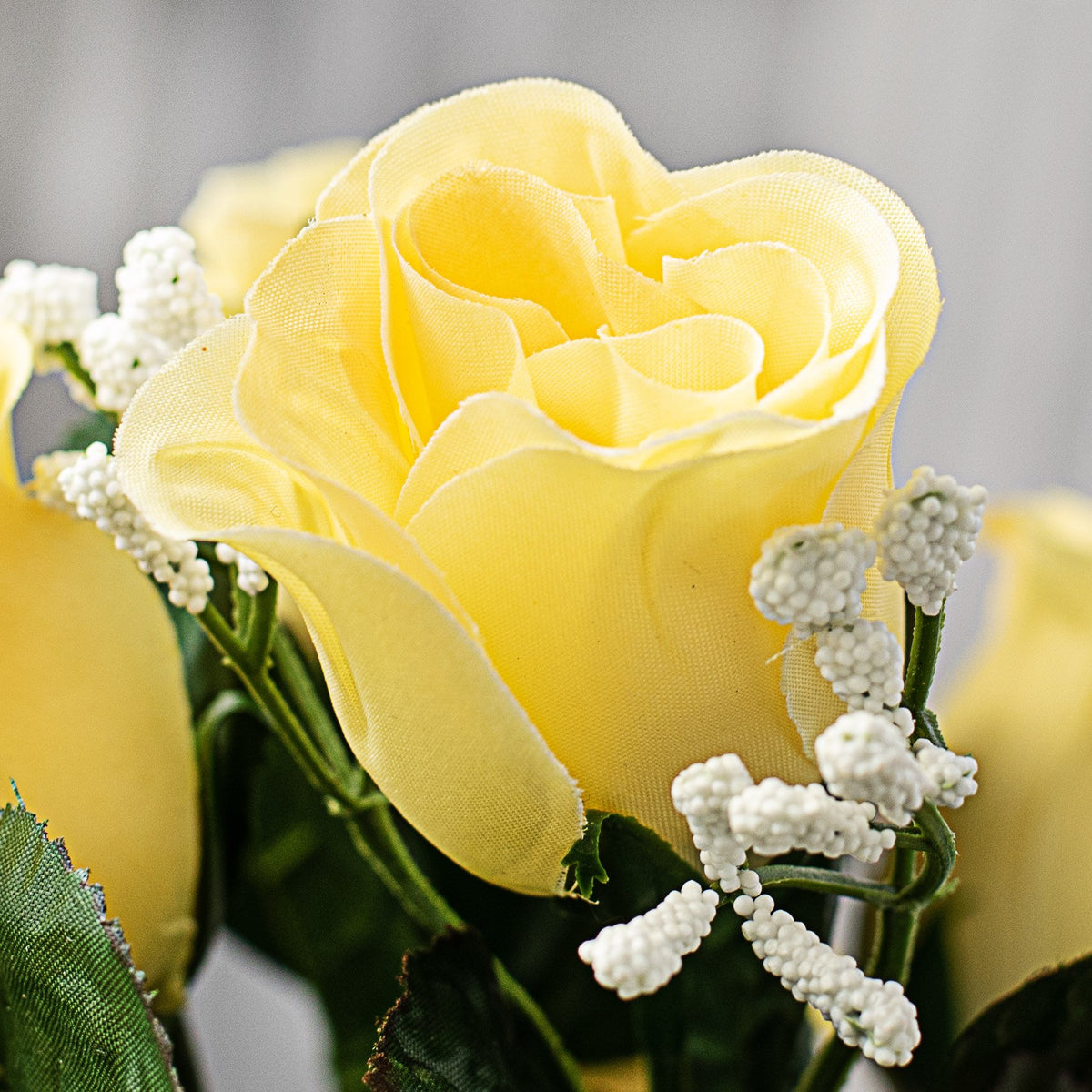 18" Colorfast Lillian Rose Bud Bush: Yellow (14) Lifestyle Photo