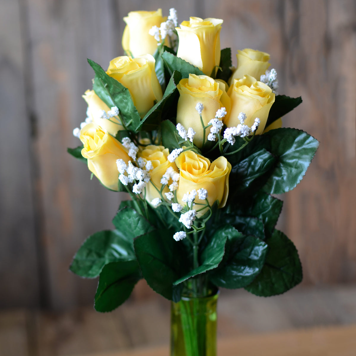 18" Colorfast Lillian Rose Bud Bush: Yellow (14) detail photo 4