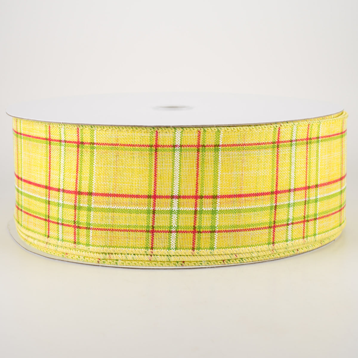 2.5" Cornelia Plaid Ribbon: Yellow, Lime, Fuchsia & White (50 Yards) Item Number: 841-40-234