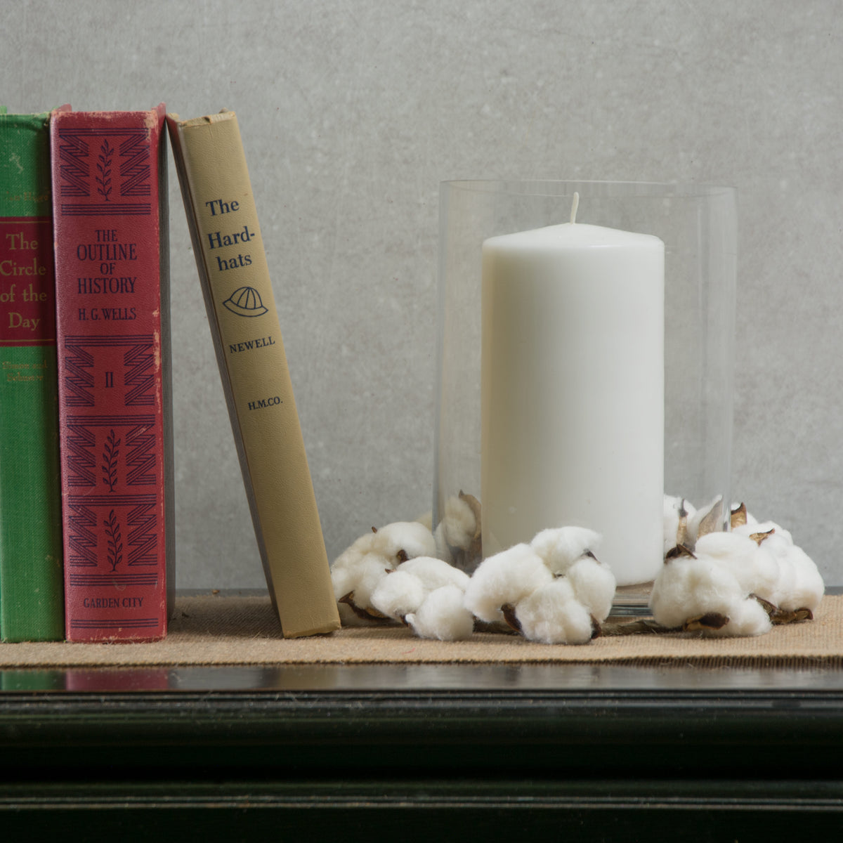 5" Cotton Boll Candle Ring Lifestyle Photo