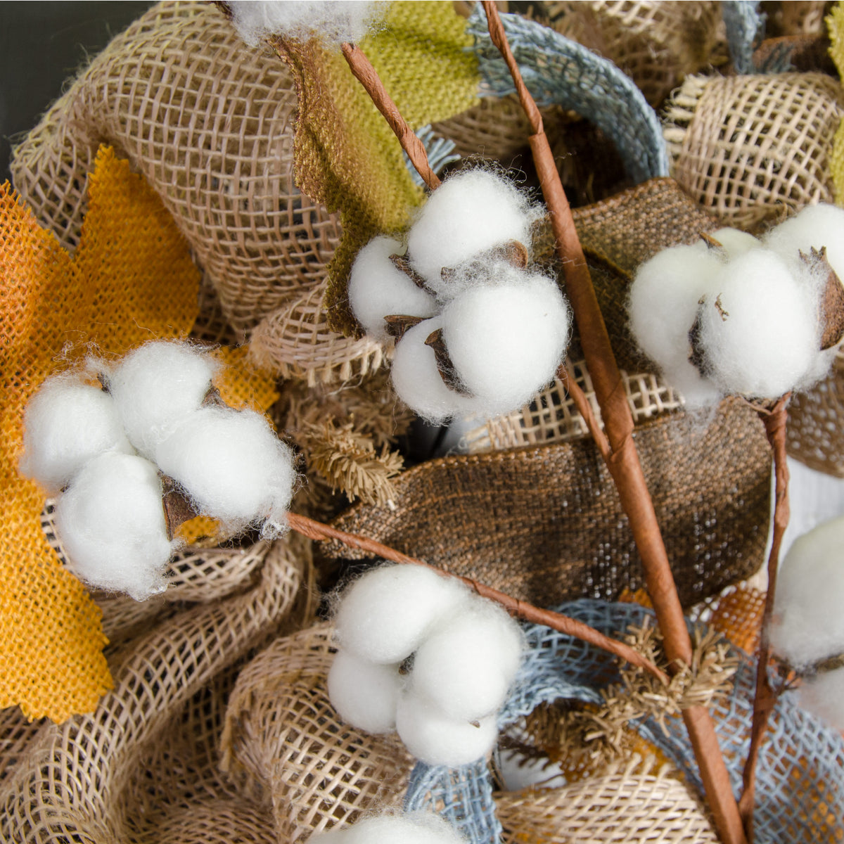 30" Cotton Boll Floral Spray (12) detail photo 3
