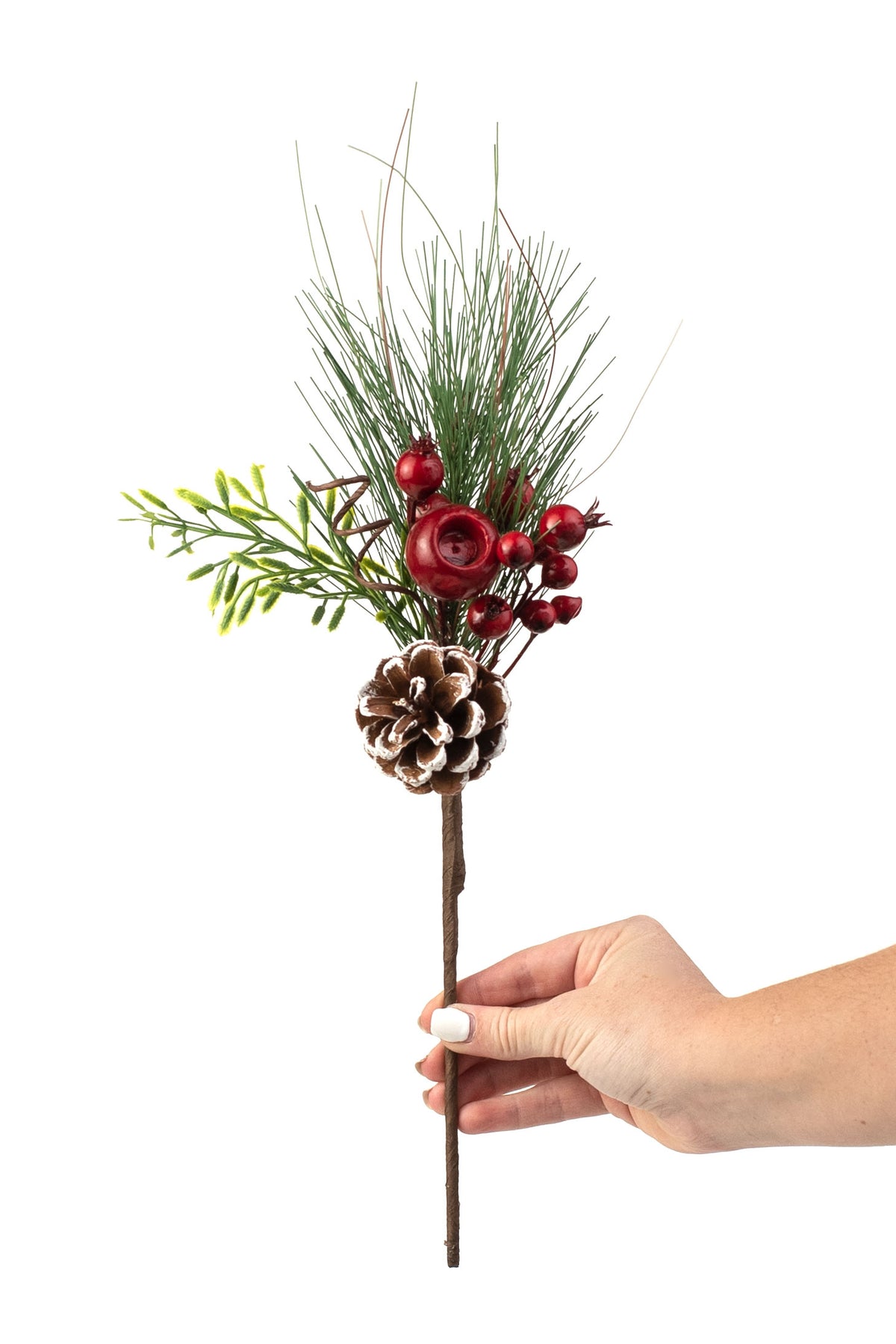 13" Crabapple Berry Pinecone Pick detail photo 3