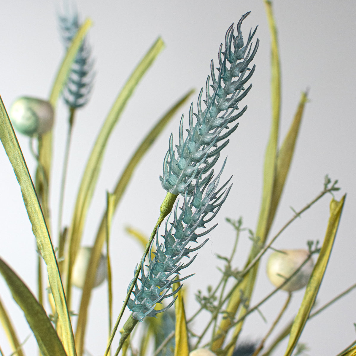 21" Crabapple Wheat Grasses Bush: Blue Lifestyle Photo