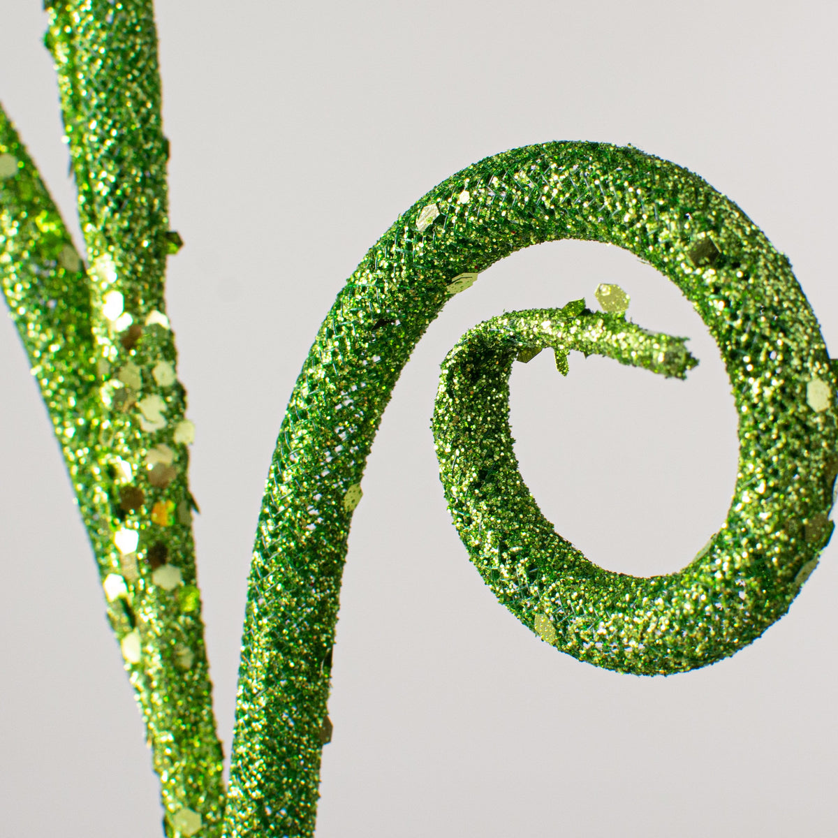 21" Curly Glitter Tubing Spray: Lime Green Lifestyle Photo
