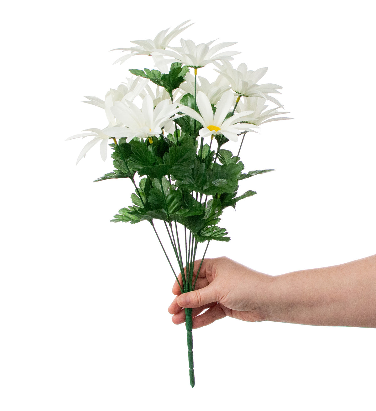 19" Daisy Bush: White (12 Stem) detail photo 3