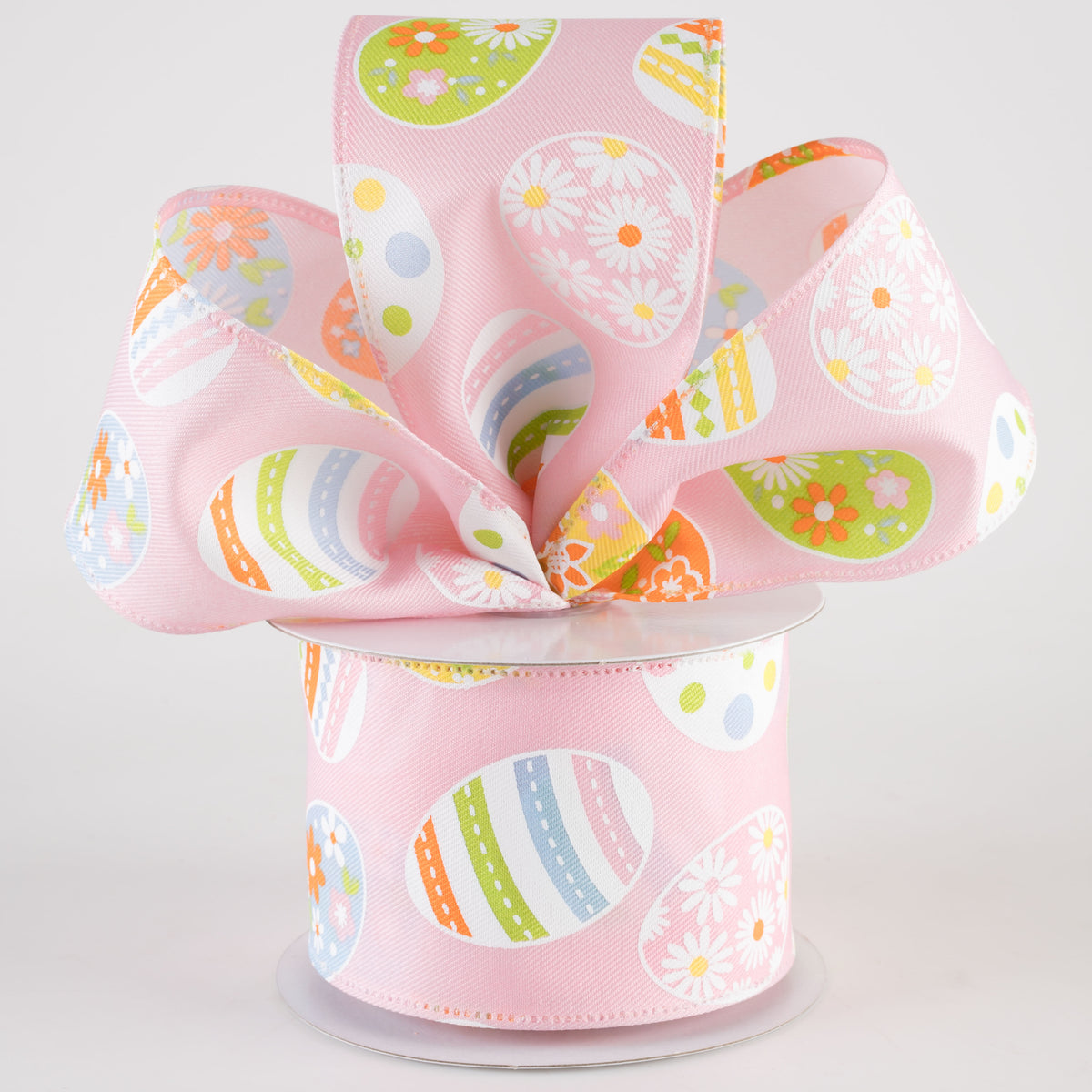 2.5" Daisy Eggs Ribbon: Pink (10 Yards) Lifestyle Photo