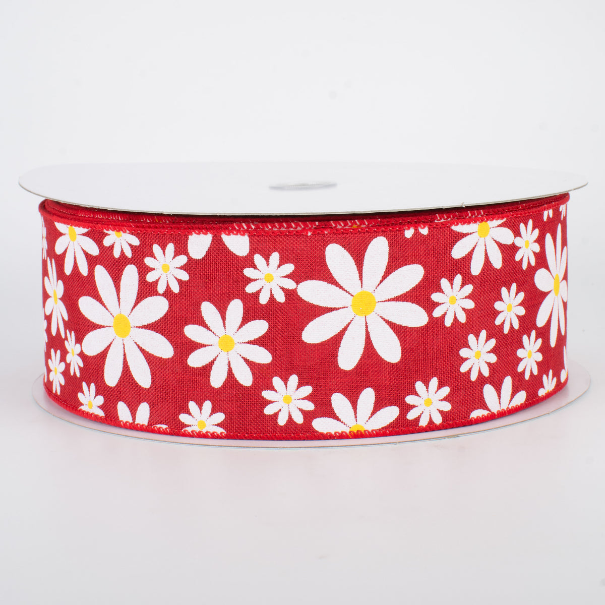 2.5" Daisy Flower Ribbon: Red (50 Yards)