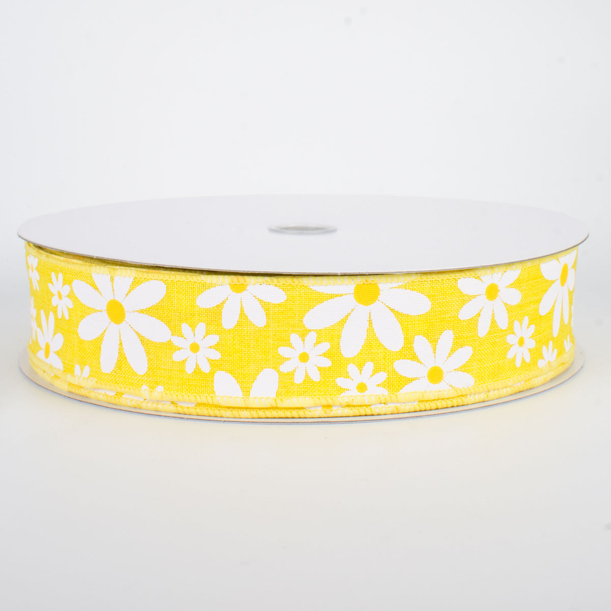 1.5" Daisy Flower Ribbon: Yellow (50 Yards)