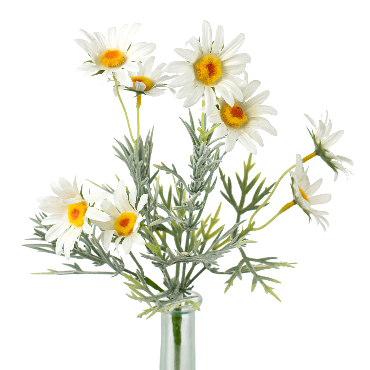 15" Daisy & Leaves Pick: White Item Number: 210649