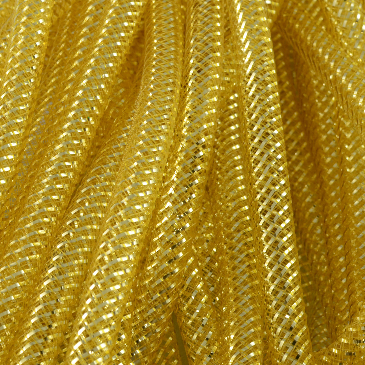 Deco Flex Tubing Ribbon: Metallic Gold (30 Yards) Lifestyle Photo