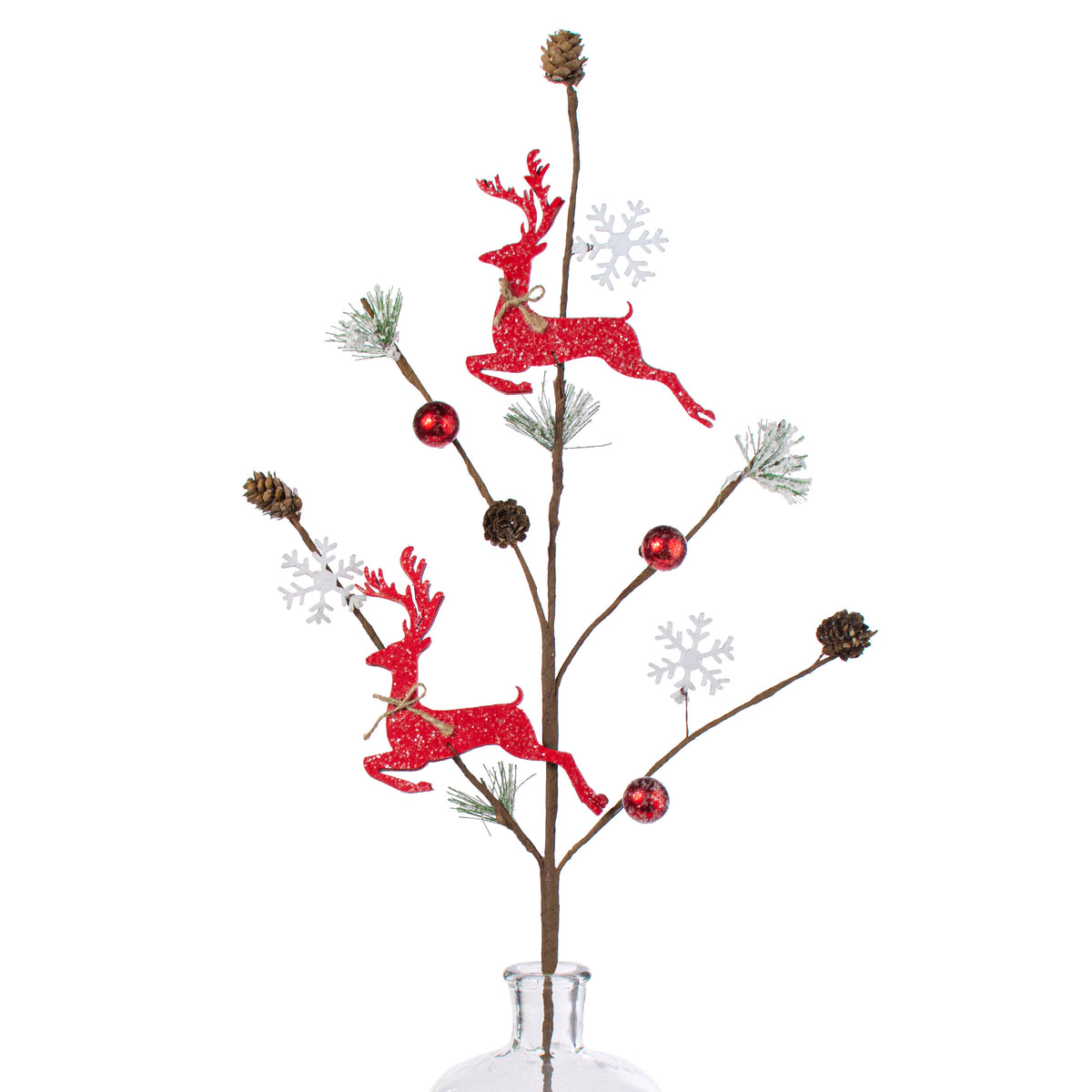 30" Deer Pine Spray: Red Item Number: 85715RD