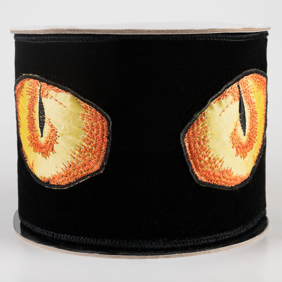 4" Deluxe Embroidered Cat Eyes Ribbon (5 Yards) Item Number: RW2106-BK