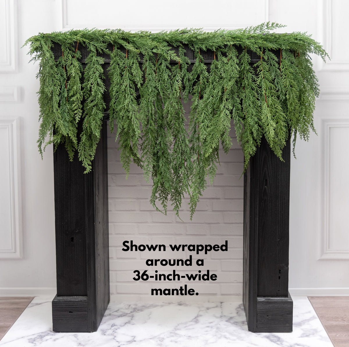 6' Deluxe Faux Cedar Arborvitae Mantle Garland Lifestyle Photo