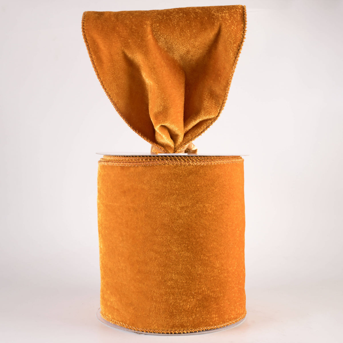 6" Deluxe Velvet Satin Backing Ribbon: Antique Gold (10 Yards) Lifestyle Photo