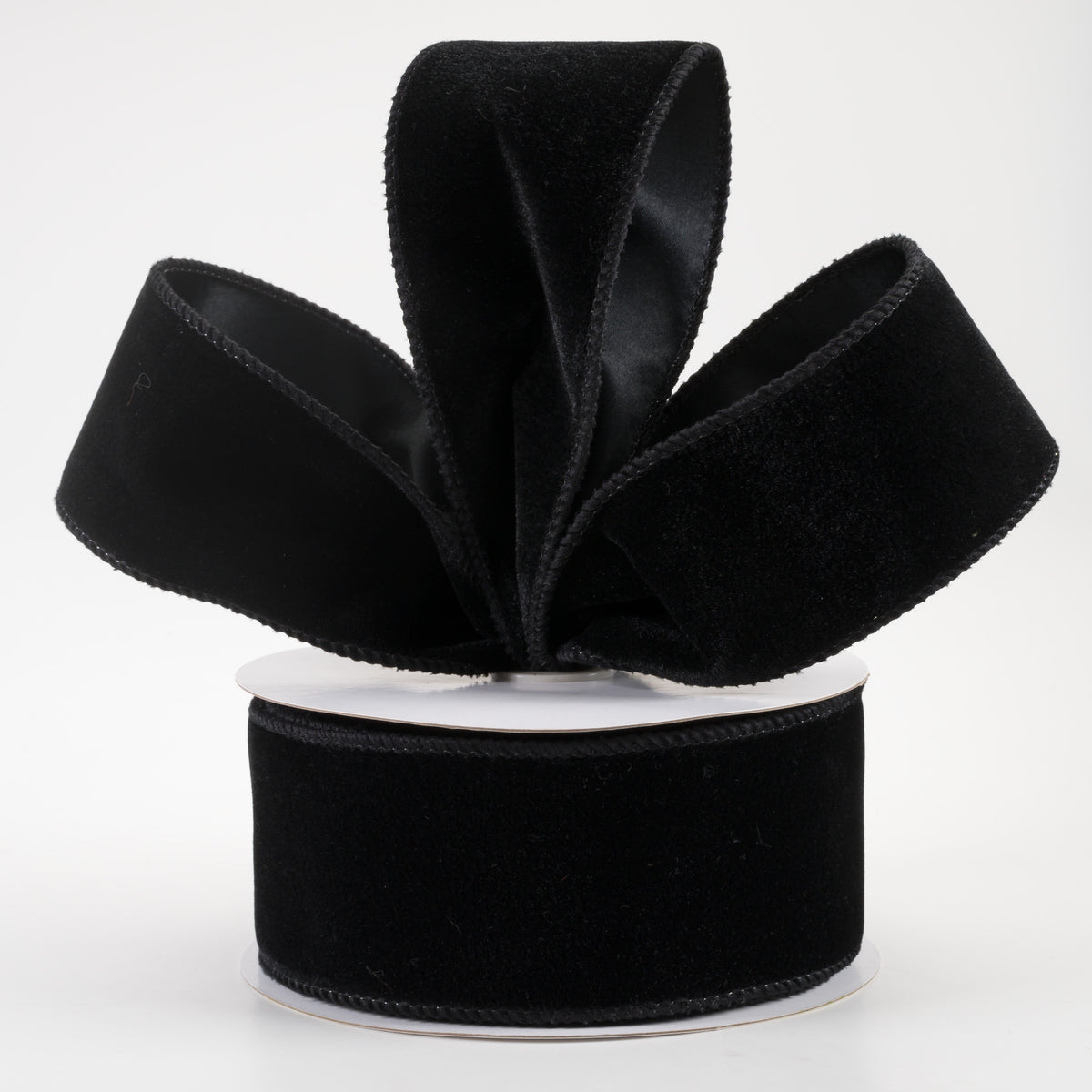 2.5" Deluxe Velvet Satin Backing Ribbon: Black (10 Yards) Lifestyle Photo