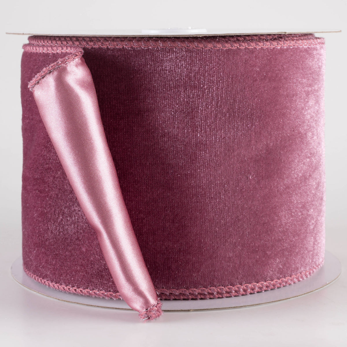 4" Deluxe Velvet Satin Backing Ribbon: Dusty Rose (10 Yards) Item Number: RGE166071
