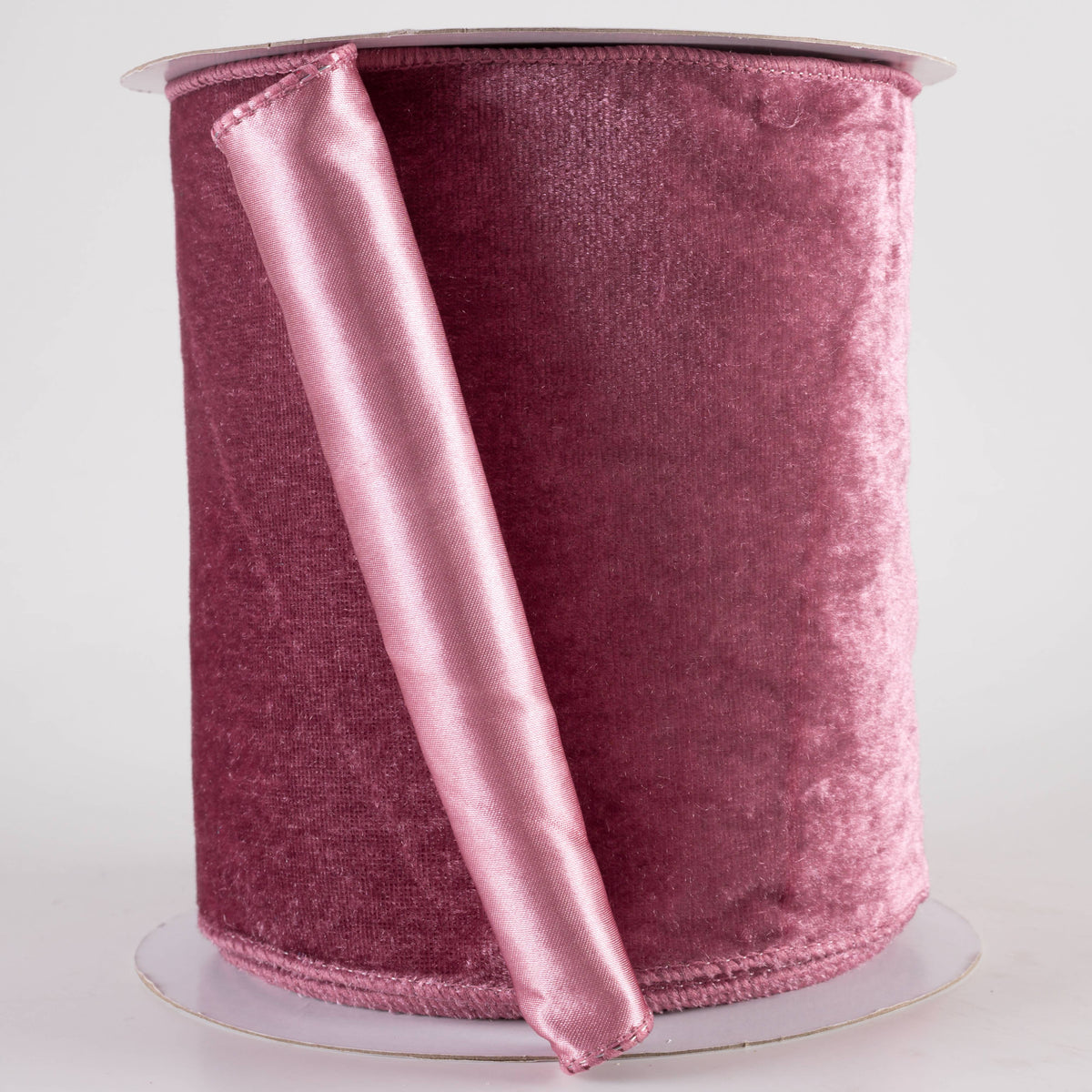 6" Deluxe Velvet Satin Backing Ribbon: Dusty Rose (10 Yards) Item Number: RGF148471