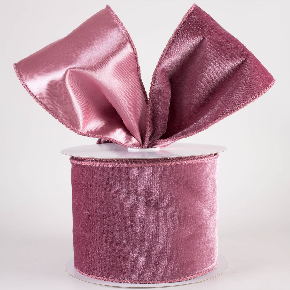 4" Deluxe Velvet Satin Backing Ribbon: Dusty Rose (10 Yards) Lifestyle Photo