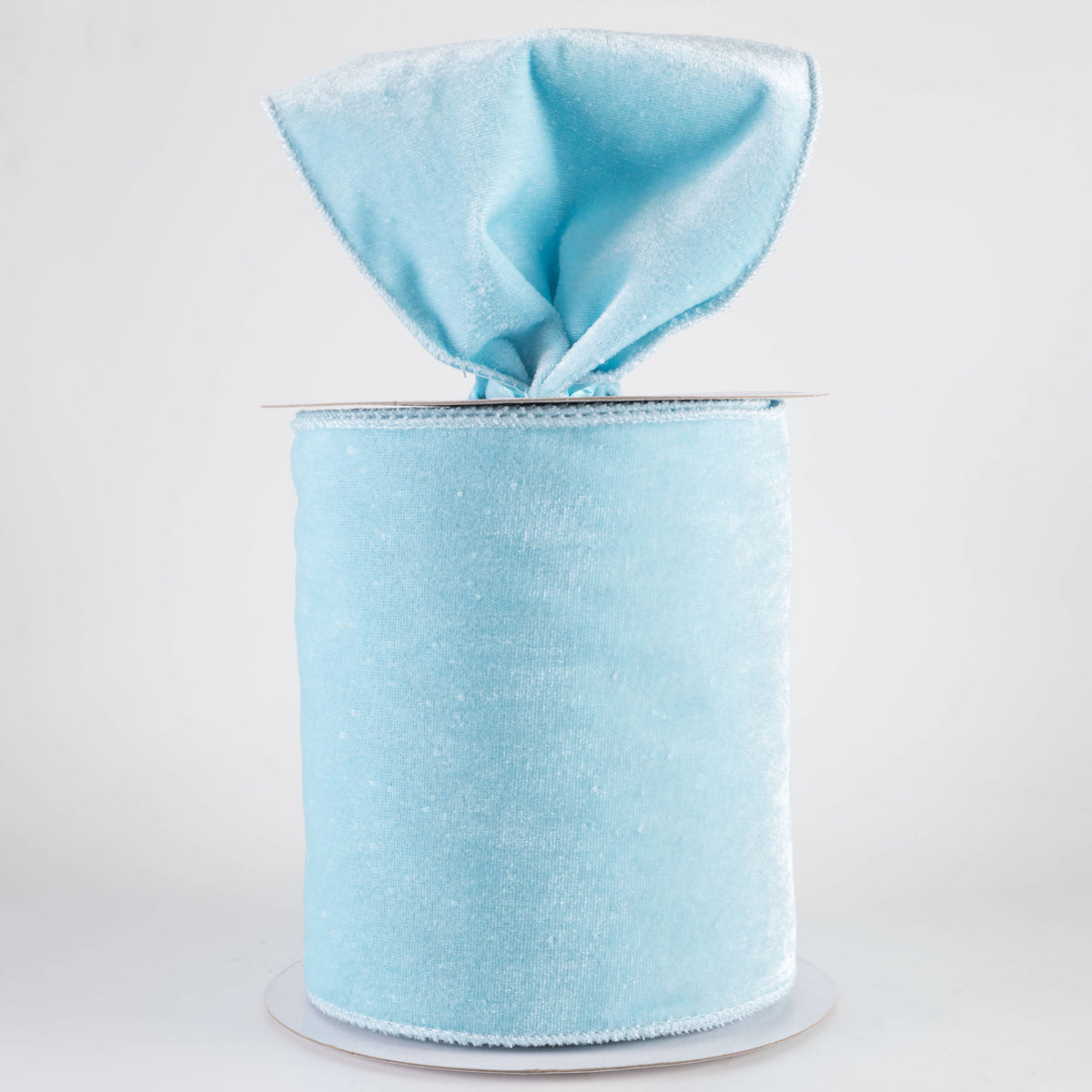 6" Deluxe Velvet Satin Backing Ribbon: Ice Blue (10 Yards) Lifestyle Photo
