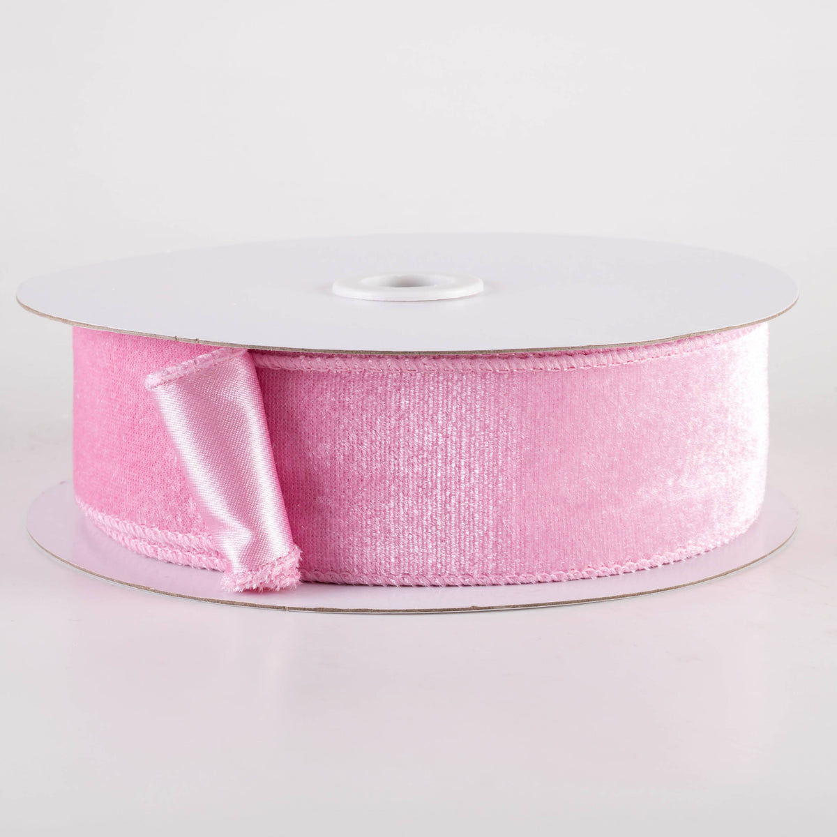 1.5" Deluxe Velvet Satin Backing Ribbon: Light Pink (10 Yards) Item Number: RGE165815