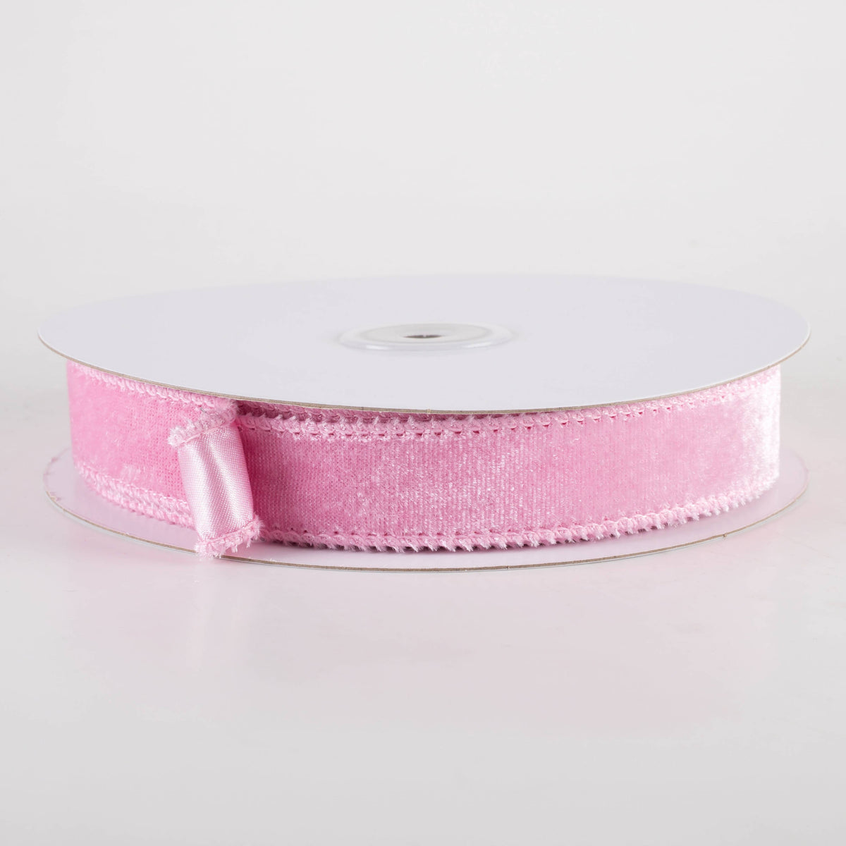 7/8" Deluxe Velvet Satin Backing Ribbon: Light Pink (10 Yards) Item Number: RGE765815